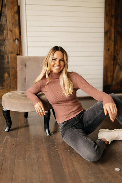 Sweet Talk Mauve Turtleneck - FINAL SALE