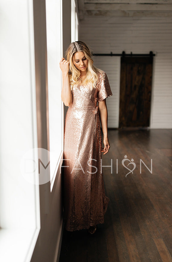 Aria Rose Gold Sequin Dress - DM Exclusive - Nursing Friendly