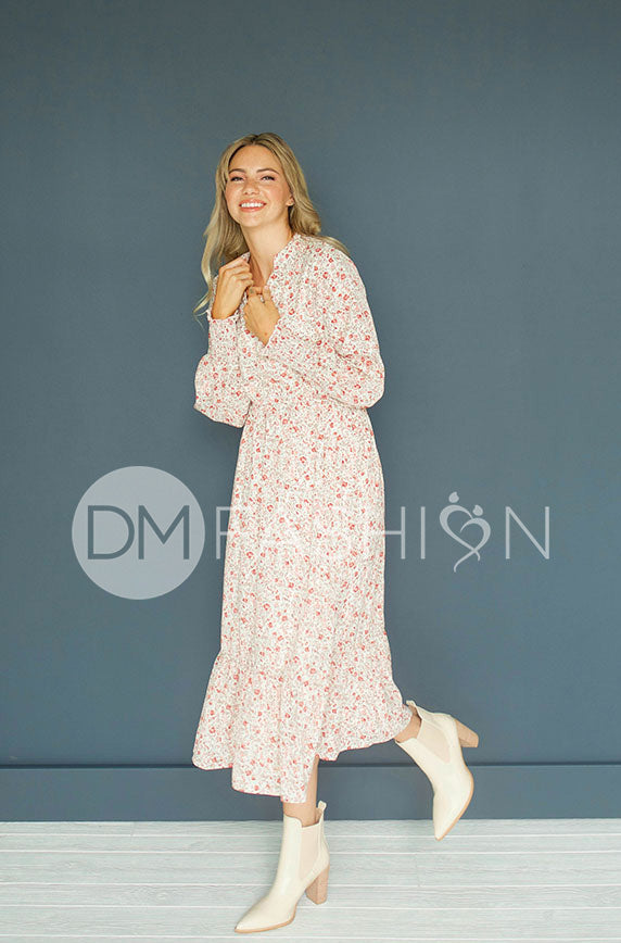 Amy Floral Bud Midi Dress - DM Exclusive - Maternity Friendly - Restocked - FINAL SALE