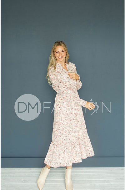 Amy Floral Bud Midi Dress - DM Exclusive - Maternity Friendly - FINAL SALE